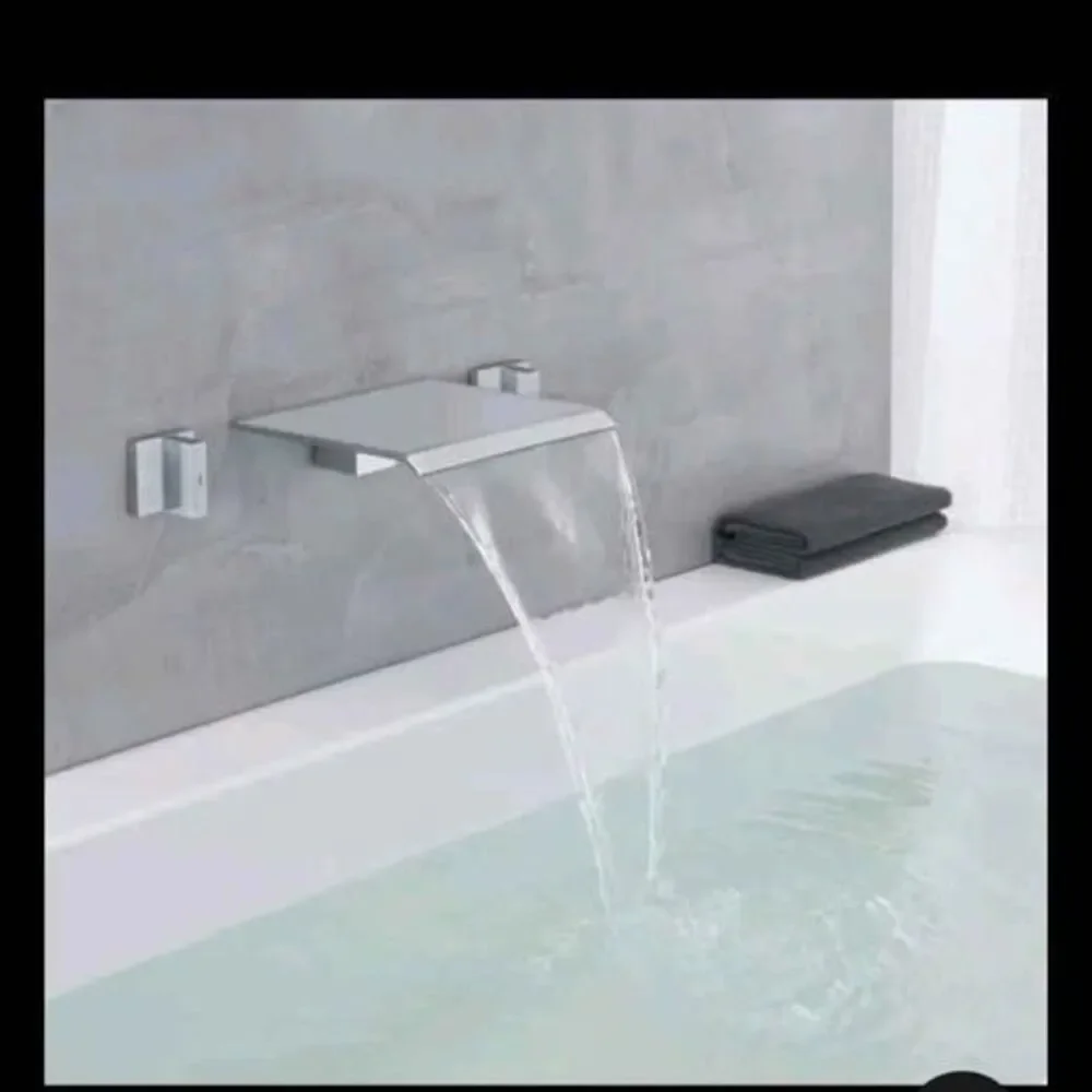 Qinkell Waterfall Tub Faucet 2 Handle Chrome Wall Mount